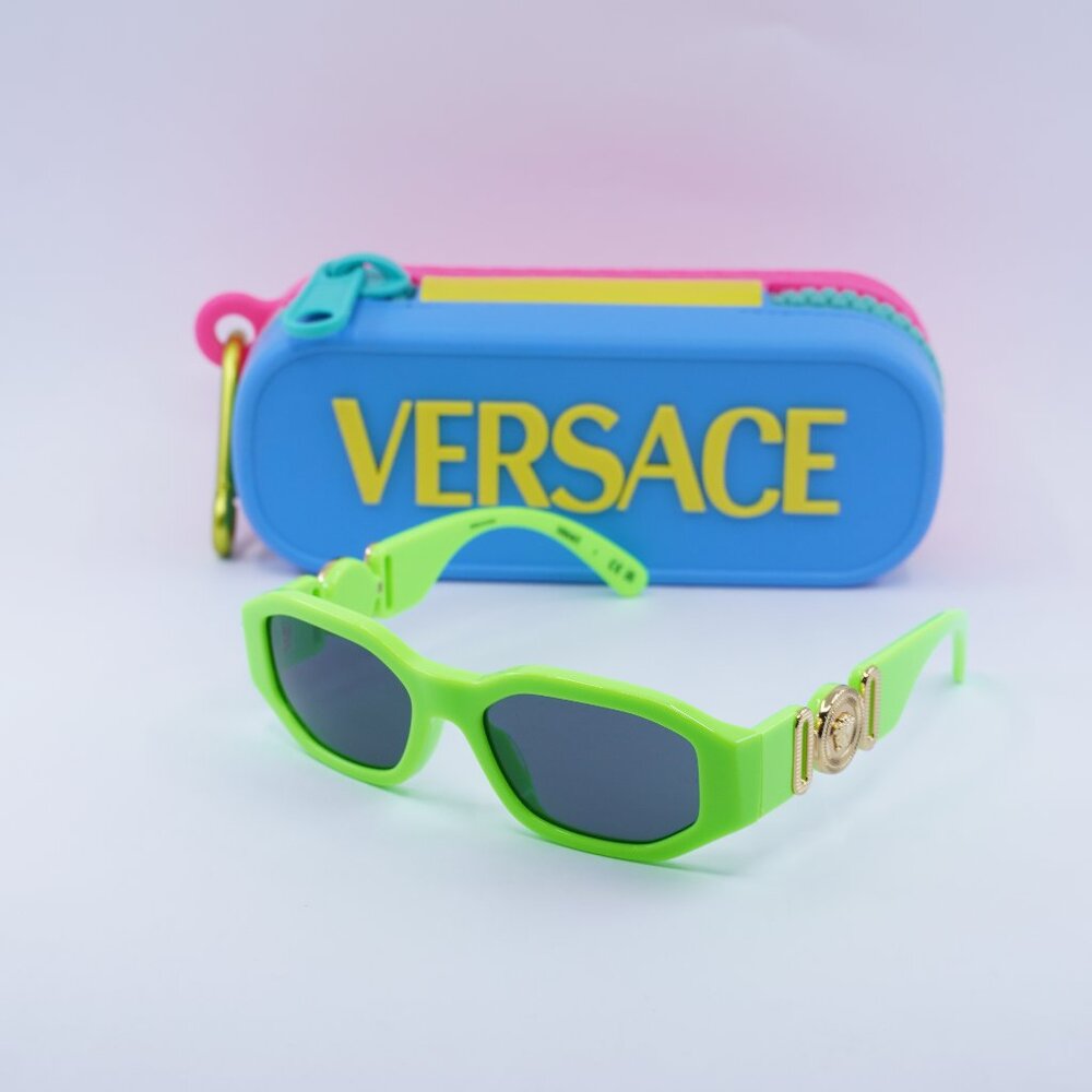 Versace Kids VK4429U 536987 Geometric Sunglasses - Fluorescent Green/Dark Grey